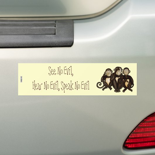 Drie Wise Monkeys Bumpersticker (Op auto)