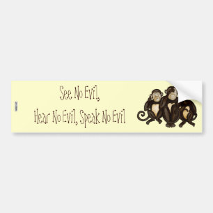 Drie Wise Monkeys Bumpersticker