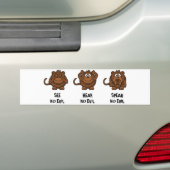 Drie Wise Monkeys Bumpersticker (Op auto)