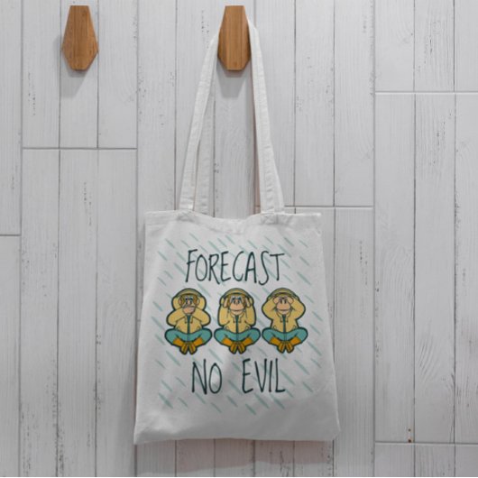 Drie Wise Monkeys Cartoon Canvas tas