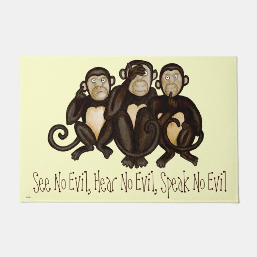 Drie Wise Monkeys Deurmat (Voorkant)