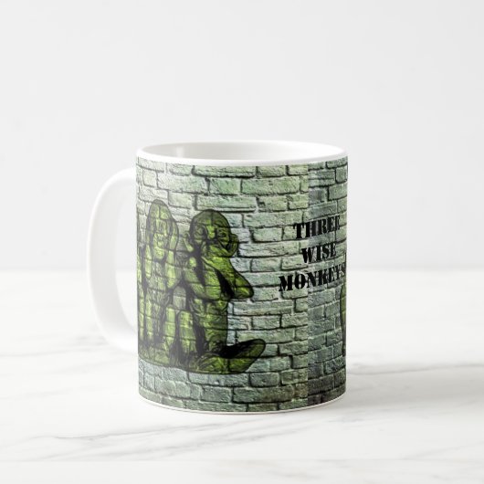 Drie Wise Monkeys Graffiti Mok (Voorkant links)