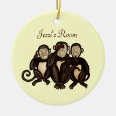 Drie Wise Monkeys Keramisch Ornament (Voorkant)