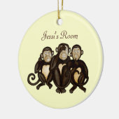Drie Wise Monkeys Keramisch Ornament (Links)