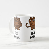 Drie Wise Monkeys Koffiemok (Voorkant links)