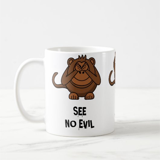 Drie Wise Monkeys Koffiemok (Links)