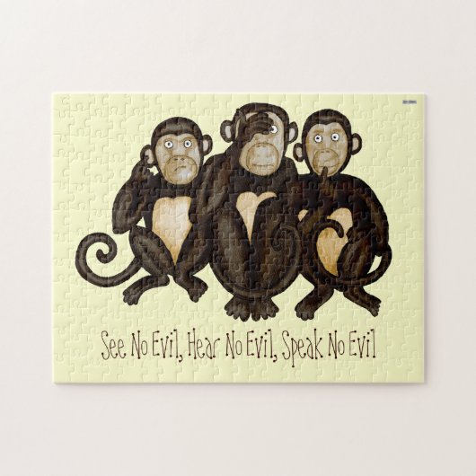 Drie Wise Monkeys Legpuzzel (Horizontaal)