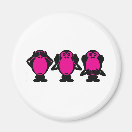 Drie Wise Monkeys Magneet (Voorkant)
