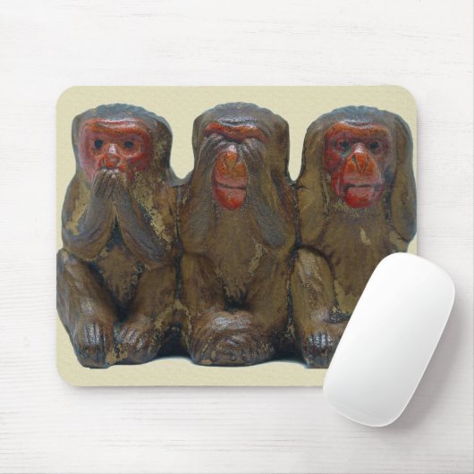Drie Wise Monkeys Muismat (Met muis)