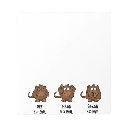 Drie Wise Monkeys Notitieblok (Voorkant)