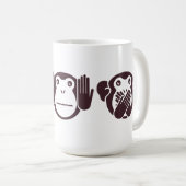 Drie Wise Monkeys Ontwerp Koffiemok (Voorkant rechts)