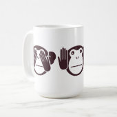 Drie Wise Monkeys Ontwerp Koffiemok (Voorkant links)