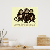 Drie Wise Monkeys Poster (Keuken)