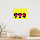 Drie Wise Monkeys Poster (Keuken)