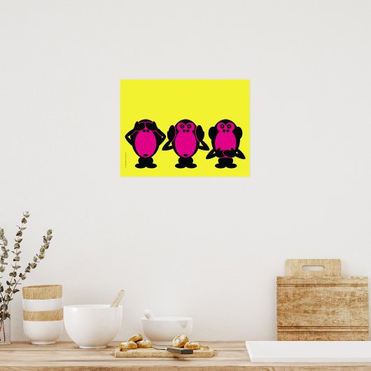 Drie Wise Monkeys Poster (Keuken)
