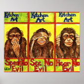 Drie Wise Monkeys Poster (Voorkant)