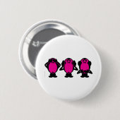 Drie Wise Monkeys Ronde Button 5,7 Cm (Voorkant /achterkant)