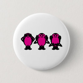 Drie Wise Monkeys Ronde Button 5,7 Cm