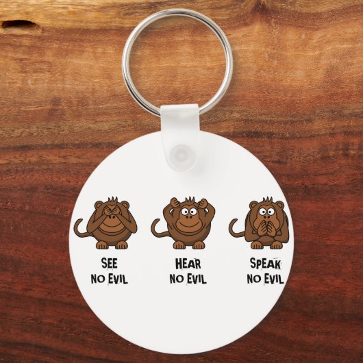 Drie Wise Monkeys Sleutelhanger (Achterkant)