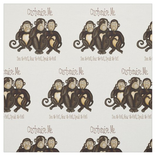 Drie Wise Monkeys Stof (Swatch)