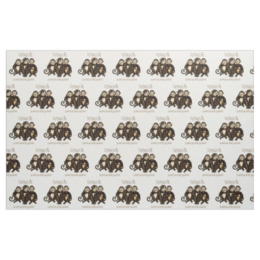 Drie Wise Monkeys Stof (Fat Quarter)