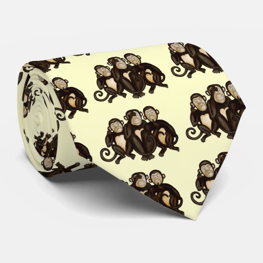 Drie Wise Monkeys Stropdas (Opgerold)
