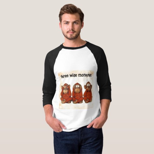 Drie Wise Monkeys T-Shirt (Voorkant volledig)