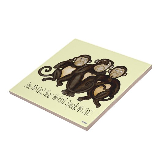Drie Wise Monkeys Tegeltje (Zijkant)