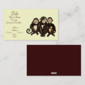 Drie Wise Monkeys Visitekaartje (Voorkant / Achterkant)