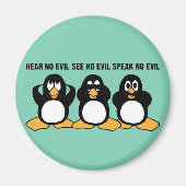 Drie Wise Penguins Design Graphic Magneet (Voorkant)
