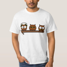 Drie Wise Quirky Owls T-shirt