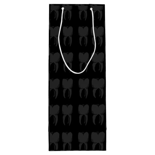 Drie Wise Teeth Dentist Small Gift Bag Wijn Cadeautas (Achterkant)