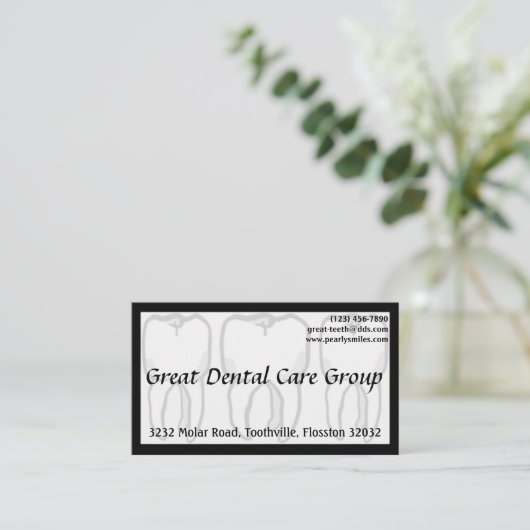 Drie Wise Teeth White Dentist Visitekaartje (Staand voorkant)