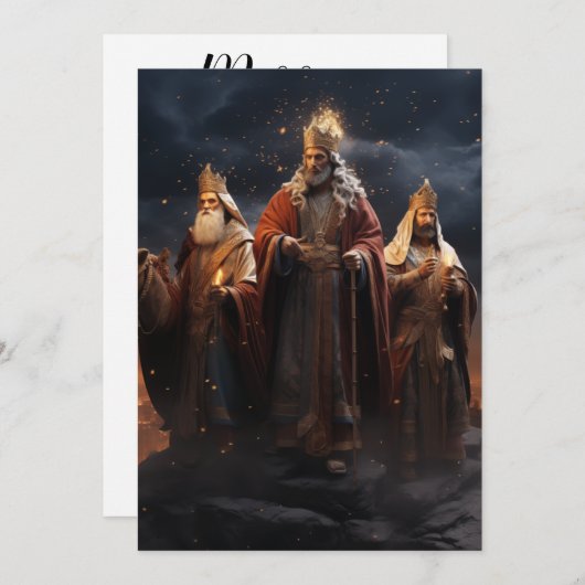 Drie wiseman kerstkaart (Voorkant / Achterkant)