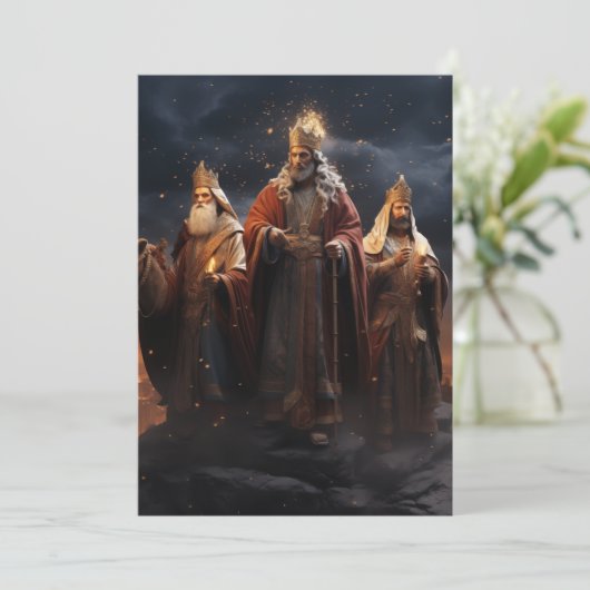 Drie wiseman kerstkaart (Staand voorkant)