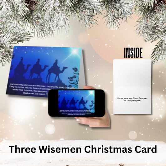 Drie Wisemen Blue Star Kerstkerst Kaart