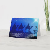 Drie Wisemen Blue Star Kerstkerst Kaart (Voorkant)