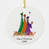 Drie Wisemen Star Vrolijk Kerstfeest Keramisch Ornament (Voorkant)