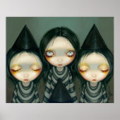 Drie Witchy Sisters low-brow gothic Art Print (Voorkant)