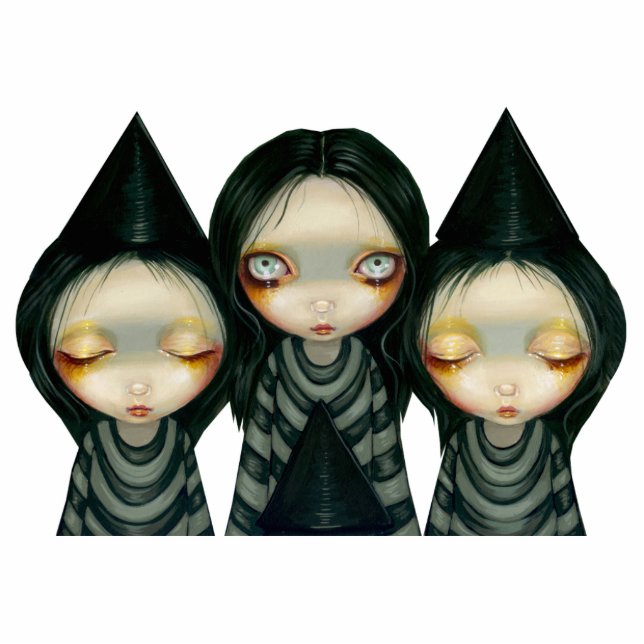 Drie Witchy Sisters Photo Sculpture Staand Fotobeeldje (Voorkant)