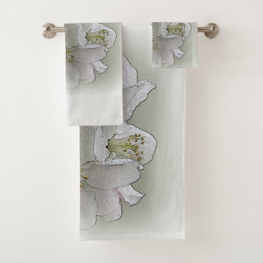 drie witte bloemen bad handdoek (Insitu)