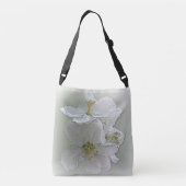 drie witte bloemen crossbody tas (Achterkant)
