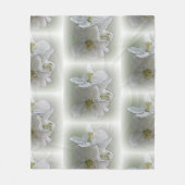 drie witte bloemen fleece deken (Voorkant)