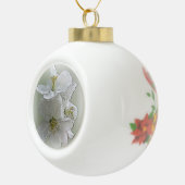 drie witte bloemen keramische bal ornament (Rechts)