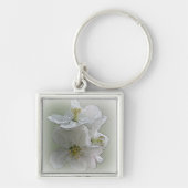 drie witte bloemen sleutelhanger (Voorkant)