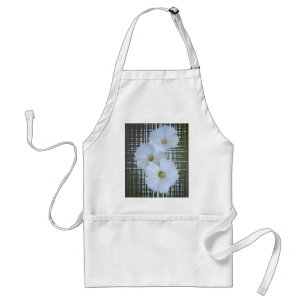 drie witte bloemen standaard schort