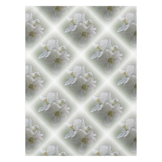 drie witte bloemen tafelkleed (Voorkant)