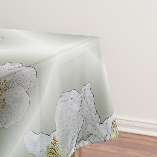 drie witte bloemen tafelkleed (Voorbeeld)