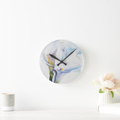 DRIE WITTE CALLA LILILIES CLOCK RONDE KLOK (Huis)