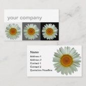 Drie Witte Dagen Modern Floral Visitekaartje (Voorkant / Achterkant)